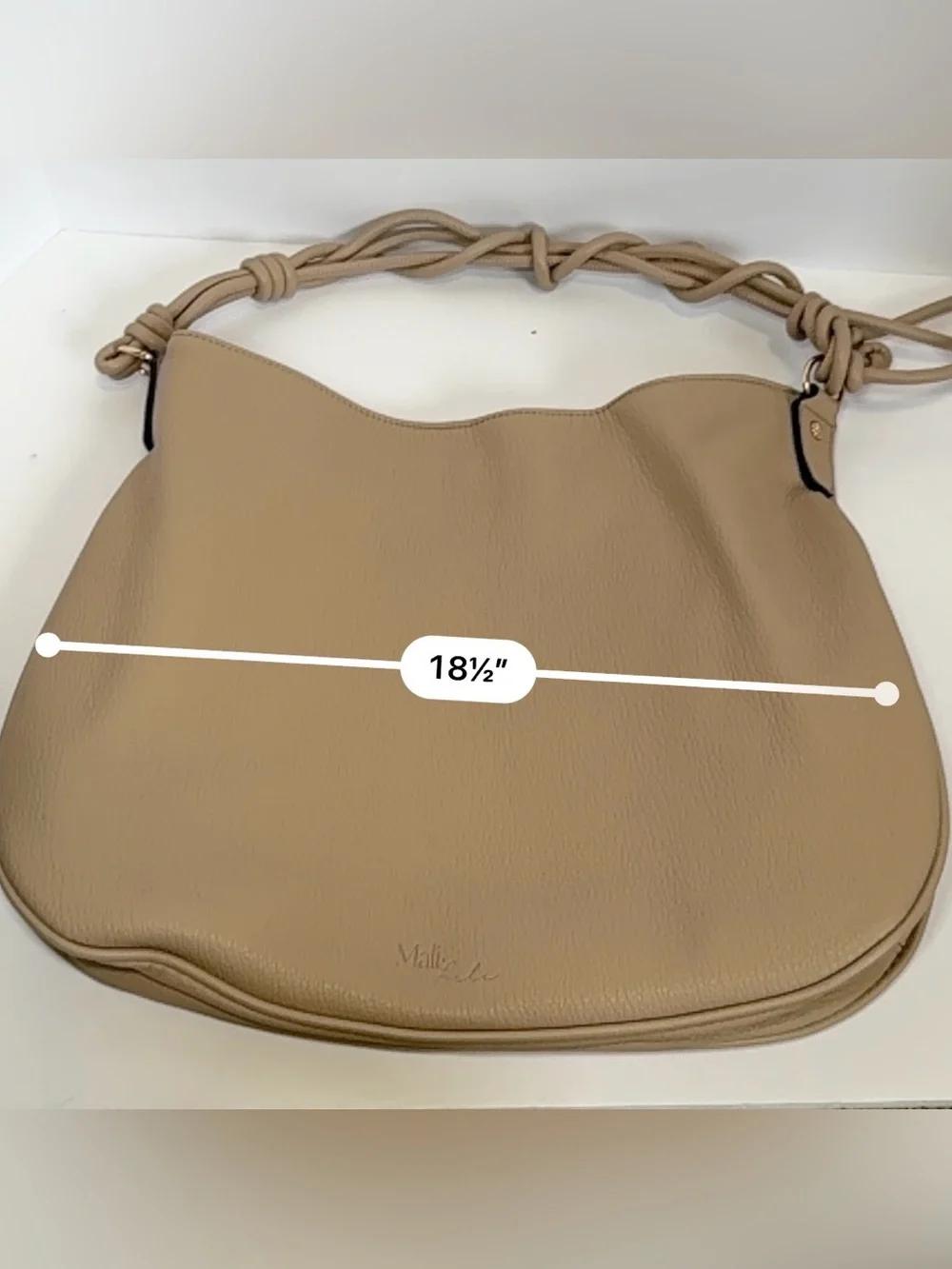 Mali + Lili Yasmin Vegan Leather Shoulder Hobo Bag - Taupe Beige - Picture 9 of 11